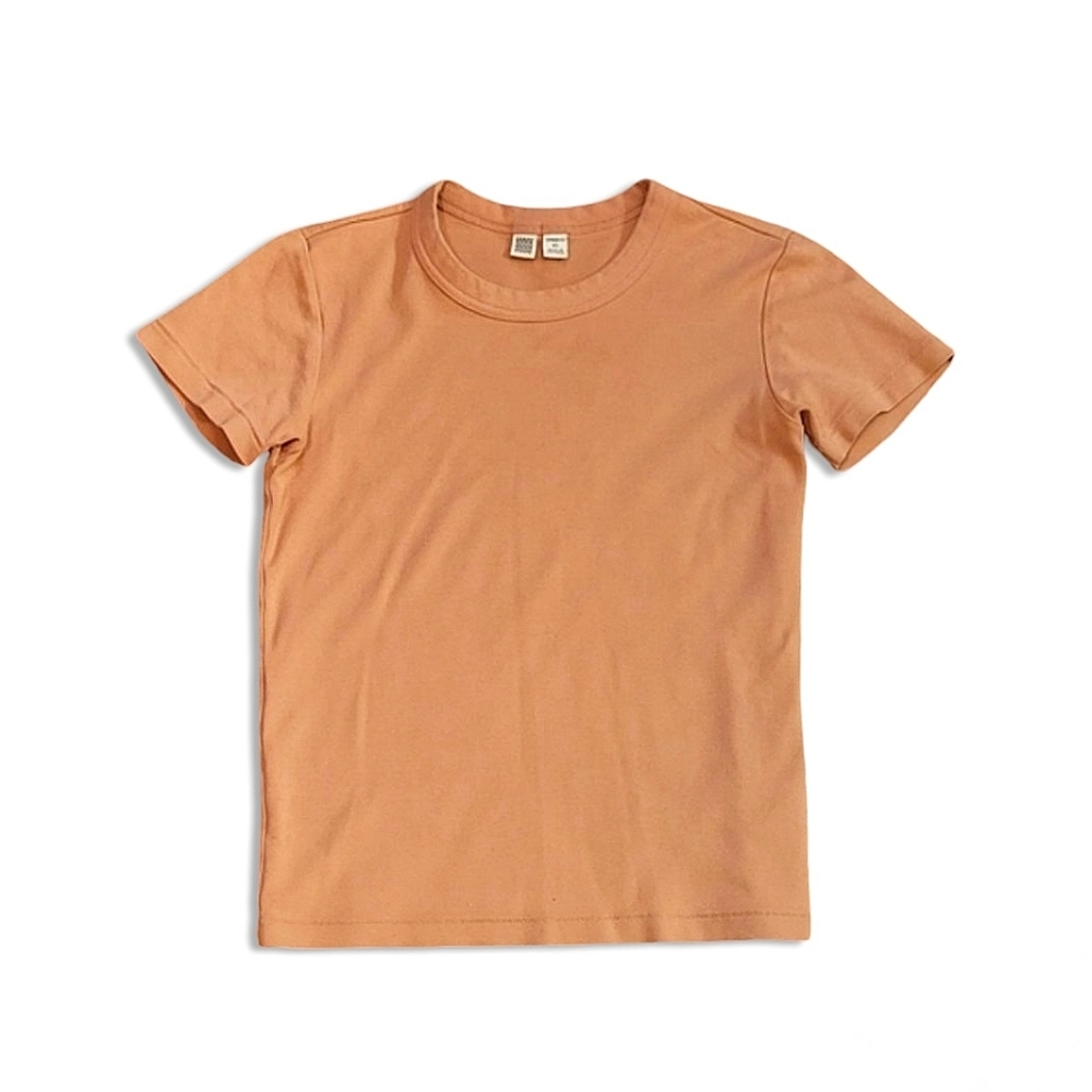 Uniqlo Light Orange Short Sleeve Crew Neck Tee 100% Cotton Size XS